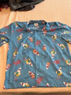 Universal Studios Japan Jaws themed button down